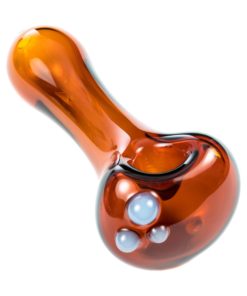 Amber Spoon Pipe with Raised Marbles