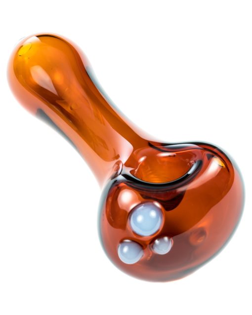 Amber Spoon Pipe with Raised Marbles