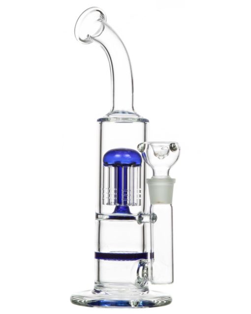 Blue Bent Neck Honeycomb to Tree Perc Water Pipe