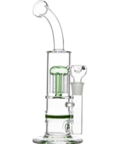 Green Bent Neck Honeycomb to Tree Perc Water Pipe